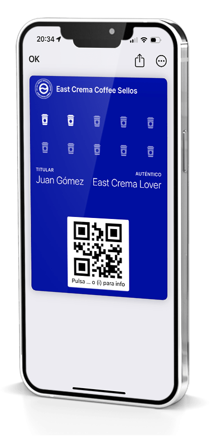Tarjeta de fidelización de East Crema Coffee